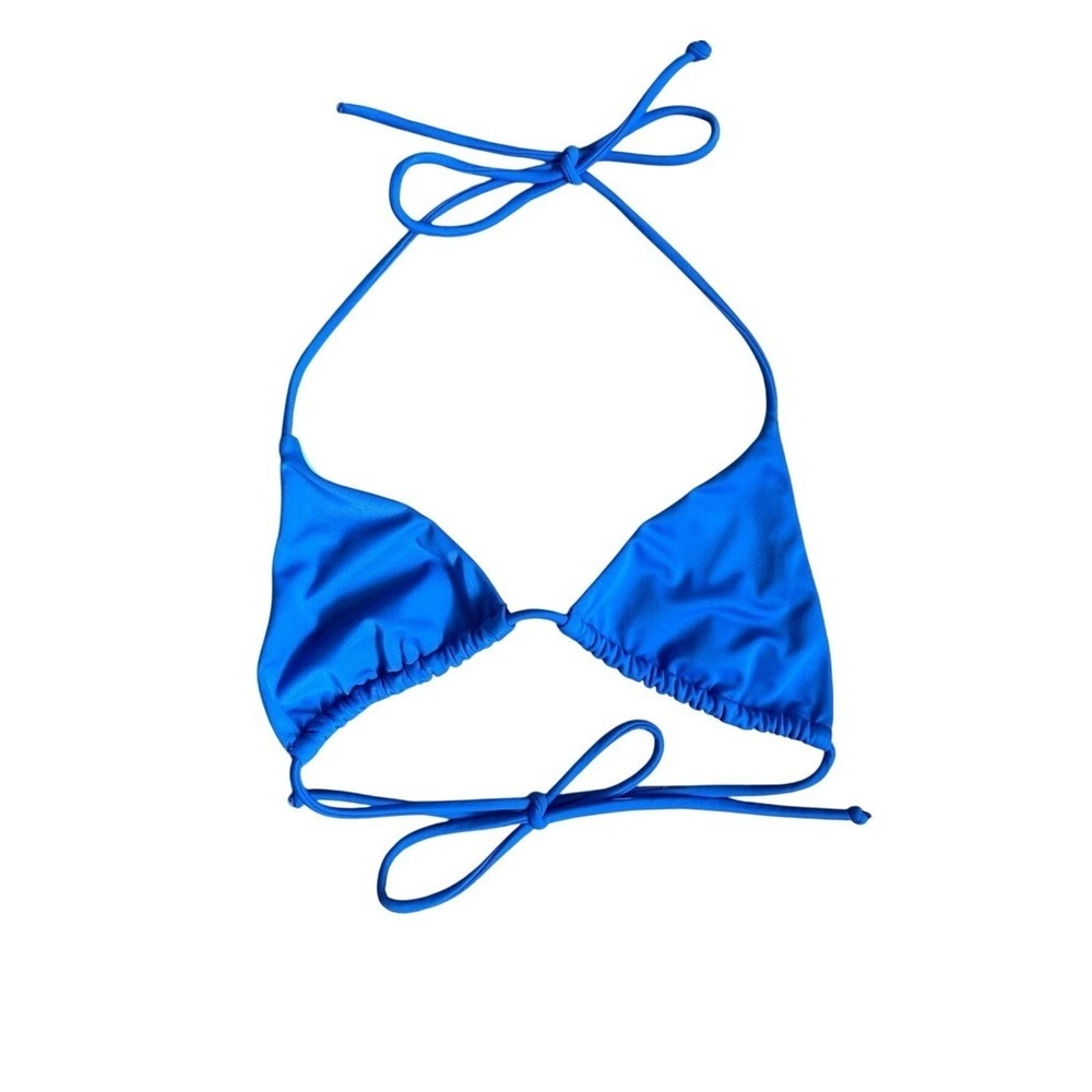 Victoria's Secret Vintage Y2K Maximalist Bright Cobalt Blue Triangle Bikini Top